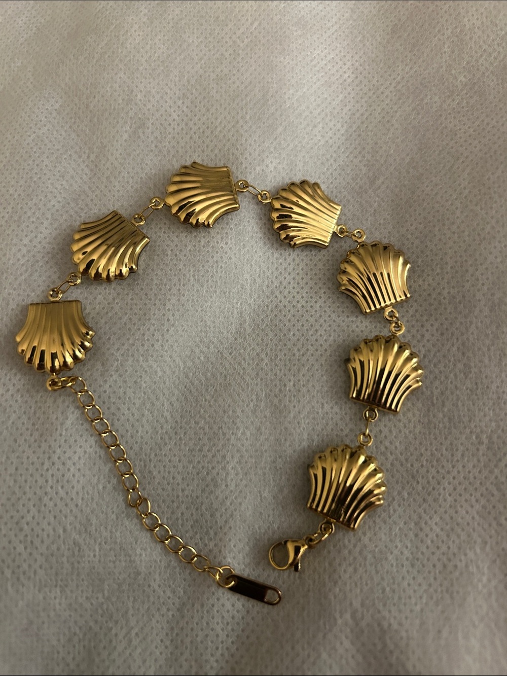 Gold Tone Shell Link Bracelet - Women Jewelry